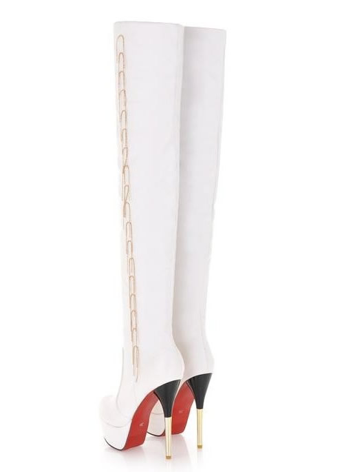 plateau overknee high heels